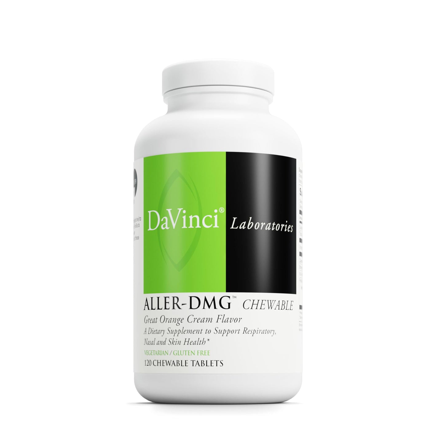 DAVINCI Labs Aller-DMG Chewable - Immune, Histamine & Respiratory Support (Orange Cream, 120 Chewables, 60 Servings)
