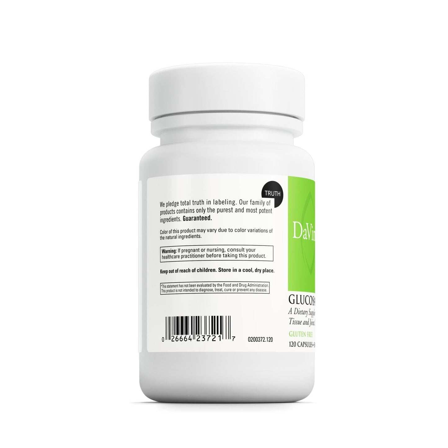 DAVINCI Labs Glucosamine Sulfate 500 mg | Gluten-Free 120 Capsules