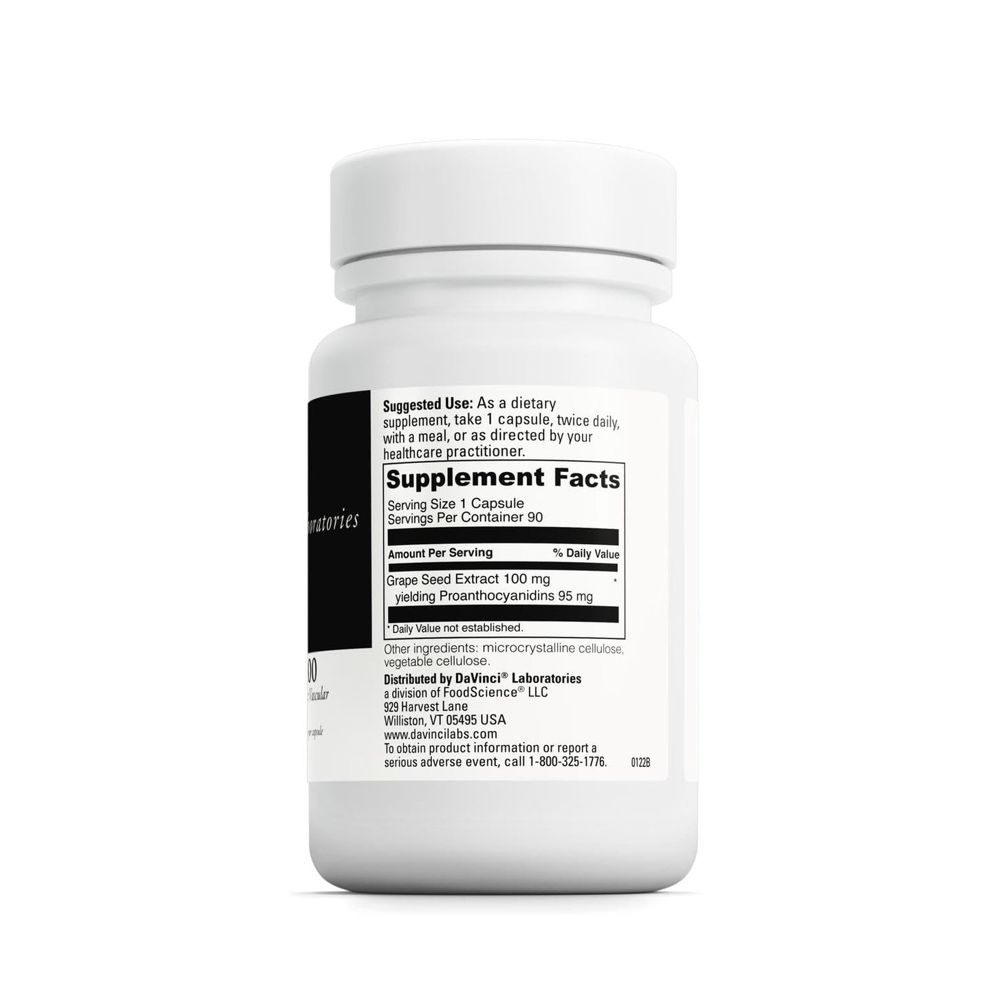 DAVINCI Labs Grape Seed-100 | Immune Support, Skin & Vascular Health | 100 mg Grape Seed Extract, 90 Veg Capsules