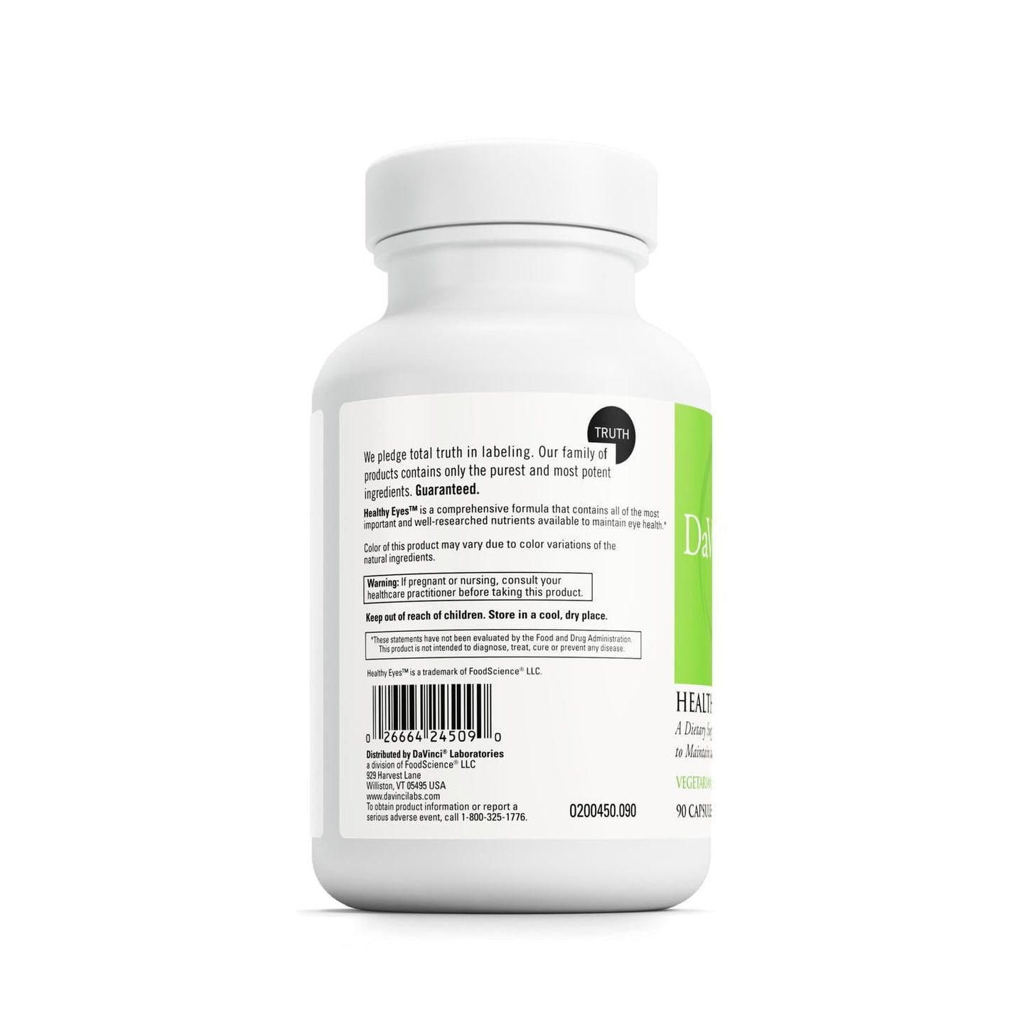 DAVINCI Labs Healthy Eyes - 90 Vegetable Capsules | Eye Health Supplement with Lutein, Lycopene & Zeaxanthin