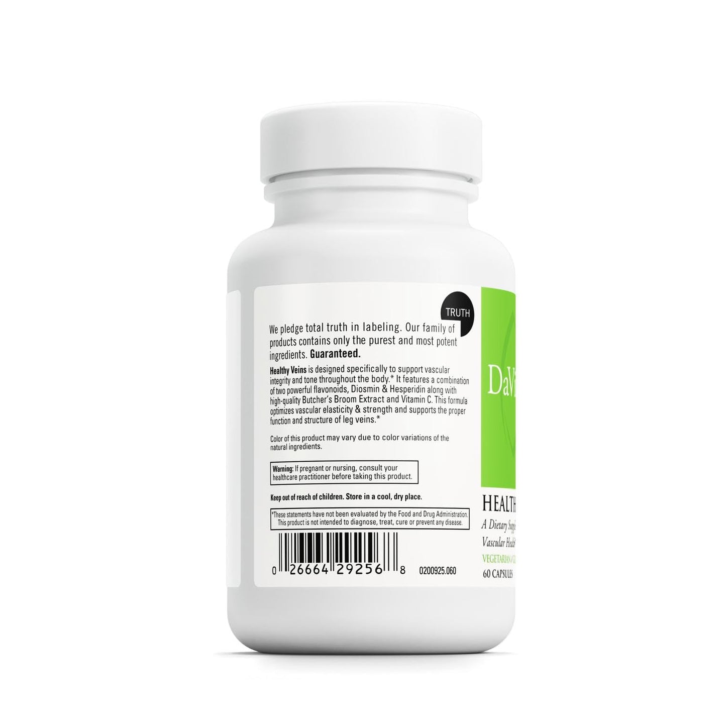 DAVINCI Labs Healthy Veins – Vascular Health Support | Vitamin C, Diosmin | Gluten Free | 60 Veg Capsules