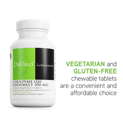 DAVINCI Labs CoQ10 ChewMelt 100mg – Supports Liver, Brain & Heart Health | 60 Tabs