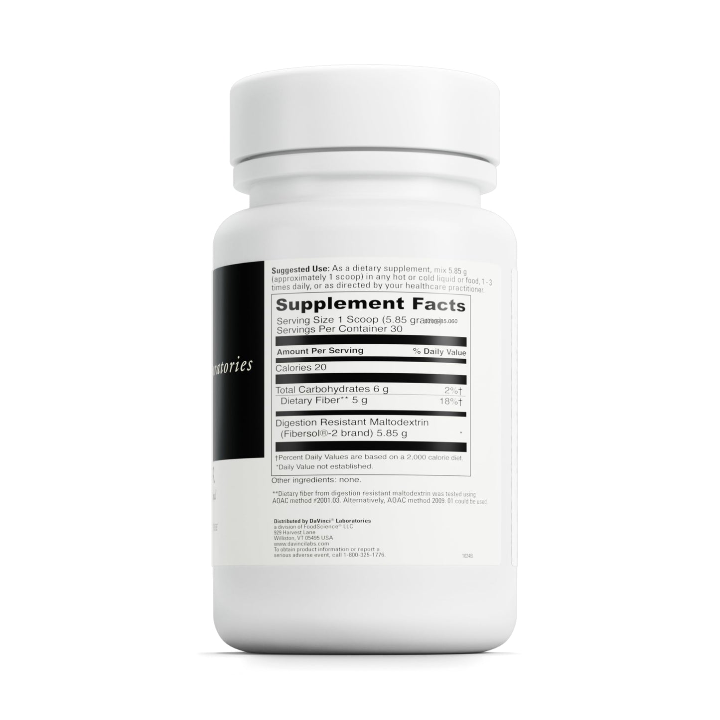 DAVINCI Labs Prebiotic Fiber – Digestive Support & GLP-1 Production* (176 g)
