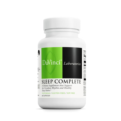 DAVINCI Labs Sleep Complete – Melatonin, Ashwagandha & L-Theanine | Gluten-Free, 60 Vegetarian Capsules