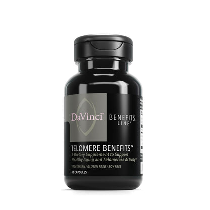 DAVINCI Labs Telomere Benefits - Telomere Support & Healthy Aging | Astragalus Root | Gluten-Free | 60 Veg Capsules