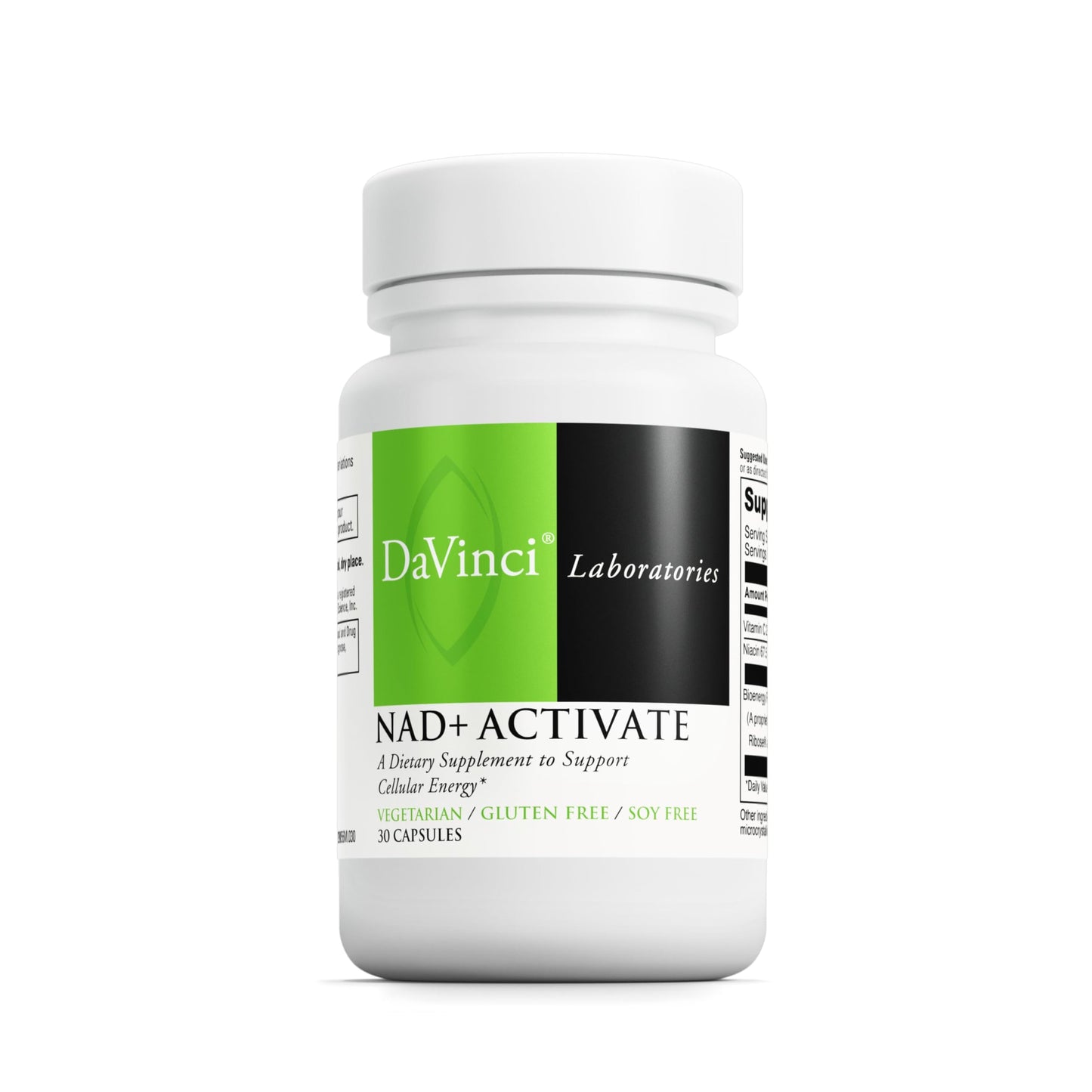 DAVINCI Labs NAD+ Activate – NAD+ Supplement with Vitamin C & Niacin | Brain Health & Cellular Energy