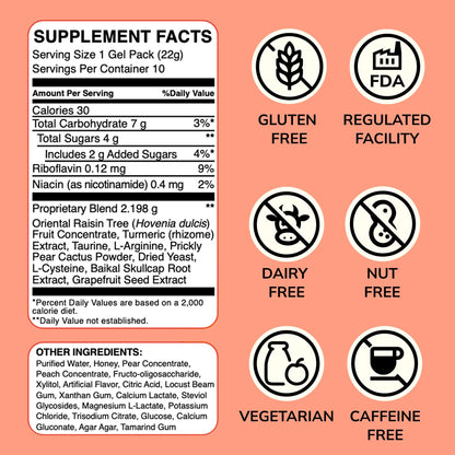 DAYGUARD — Doctor-Formulated Jelly to Feel Better After Drinking & Support Your Liver | Pre Alcohol Aid & Pre Drinking Prevention | DHM, L-Cysteine, Turmeric, Korean Pear | Peach Flavor | 22g × 10