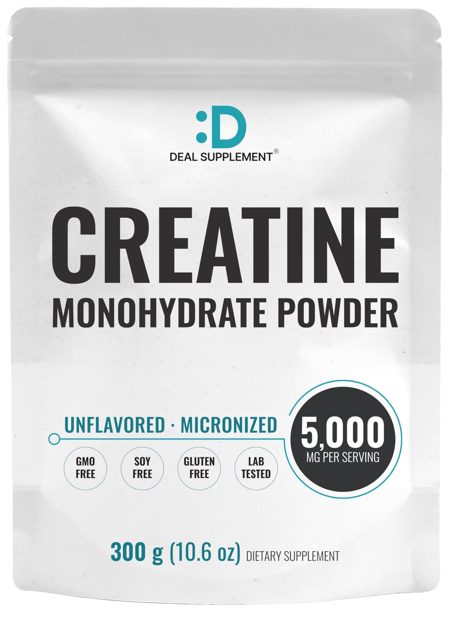 Deal Supplement Creatine Monohydrate Powder – 60 Servings, Unflavored, Micronized