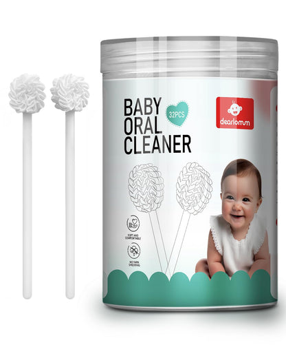 Dearlomum Upgraded 32PCS Baby Tongue Cleaner – Disposable Newborn Toothbrush & Oral Cleaning Stick (0–36 Months)