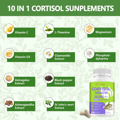 Decatela 120 Caps – 10-in-1 Cortisol Reducer for Women, Non-GMO