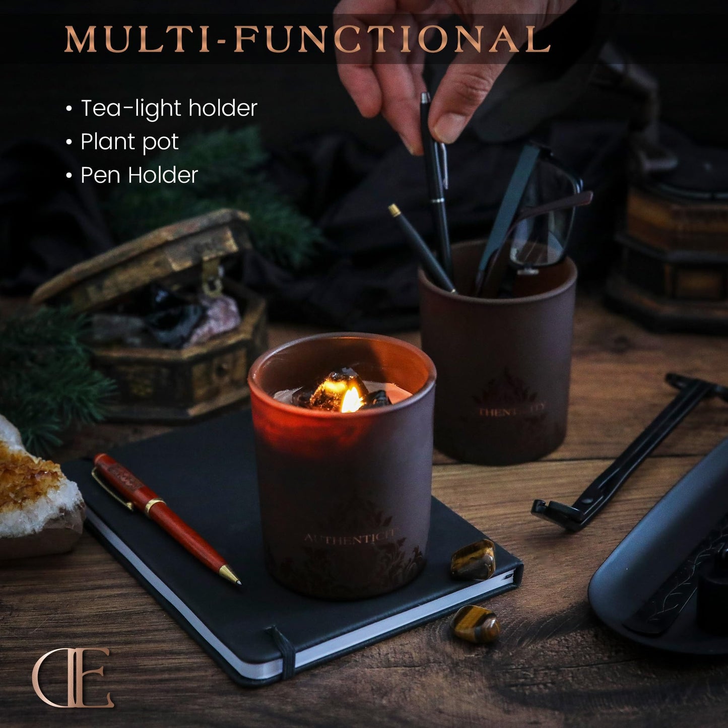 Deep Eden Empowerment Crystal Candle - Forest Mahogany, 7.4 oz