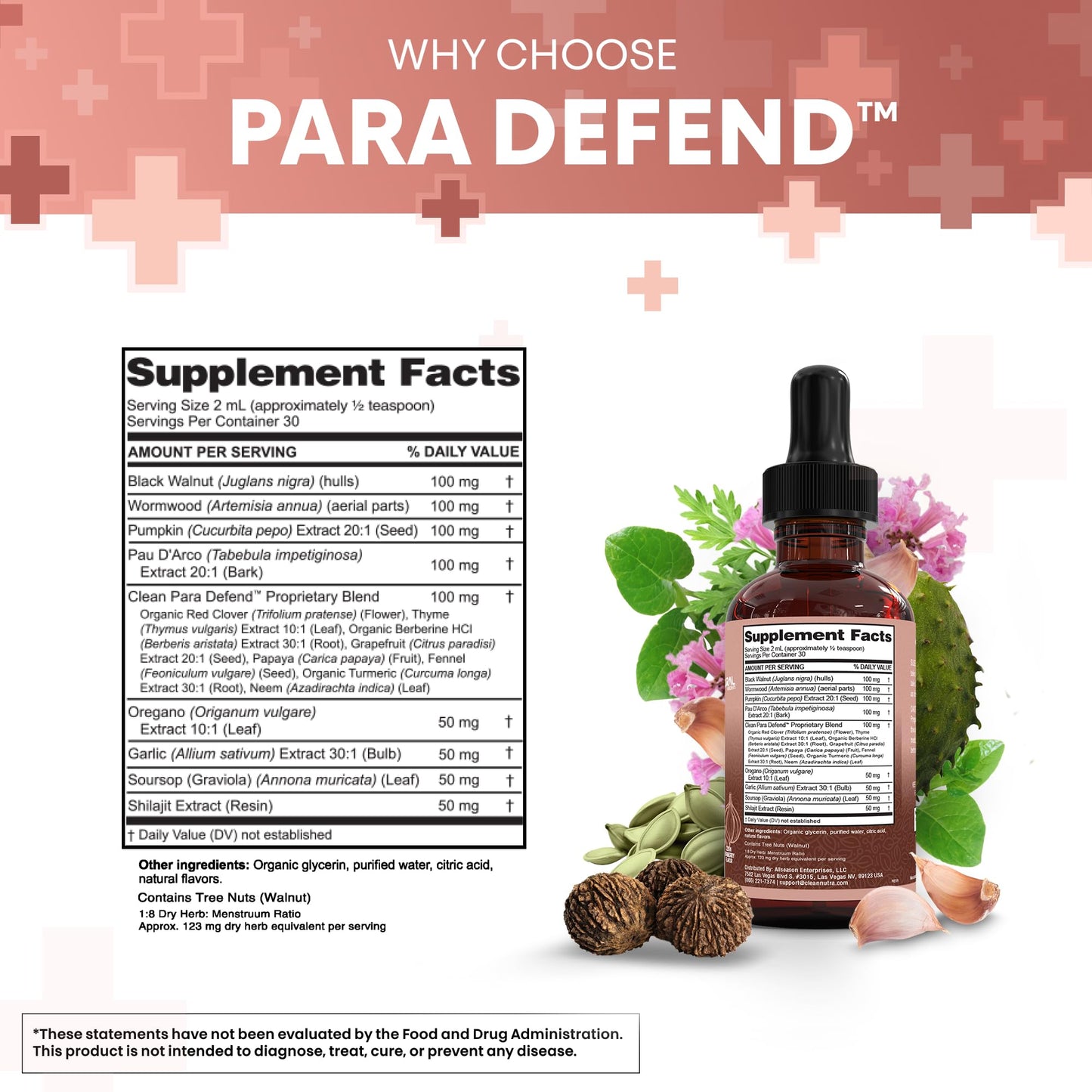 Defend Wormwood & Black Walnut Cleanse Drops for Gut Health | Clean Nutra