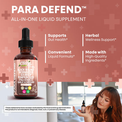 Defend Wormwood & Black Walnut Cleanse Drops for Gut Health | Clean Nutra
