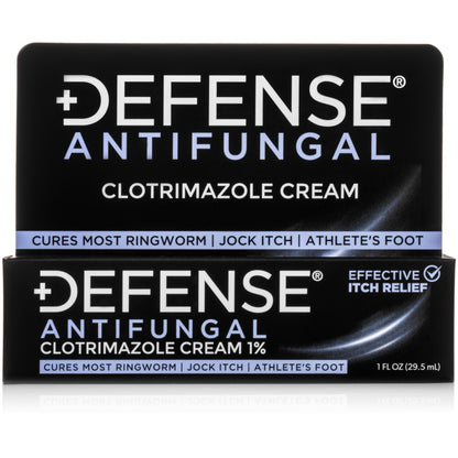 Defense Clotrimazole Antifungal Cream | Jock Itch, Athlete's Foot, Ringworm Treatment