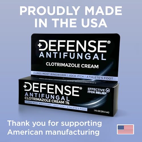 Defense Clotrimazole Antifungal Cream | Jock Itch, Athlete's Foot, Ringworm Treatment