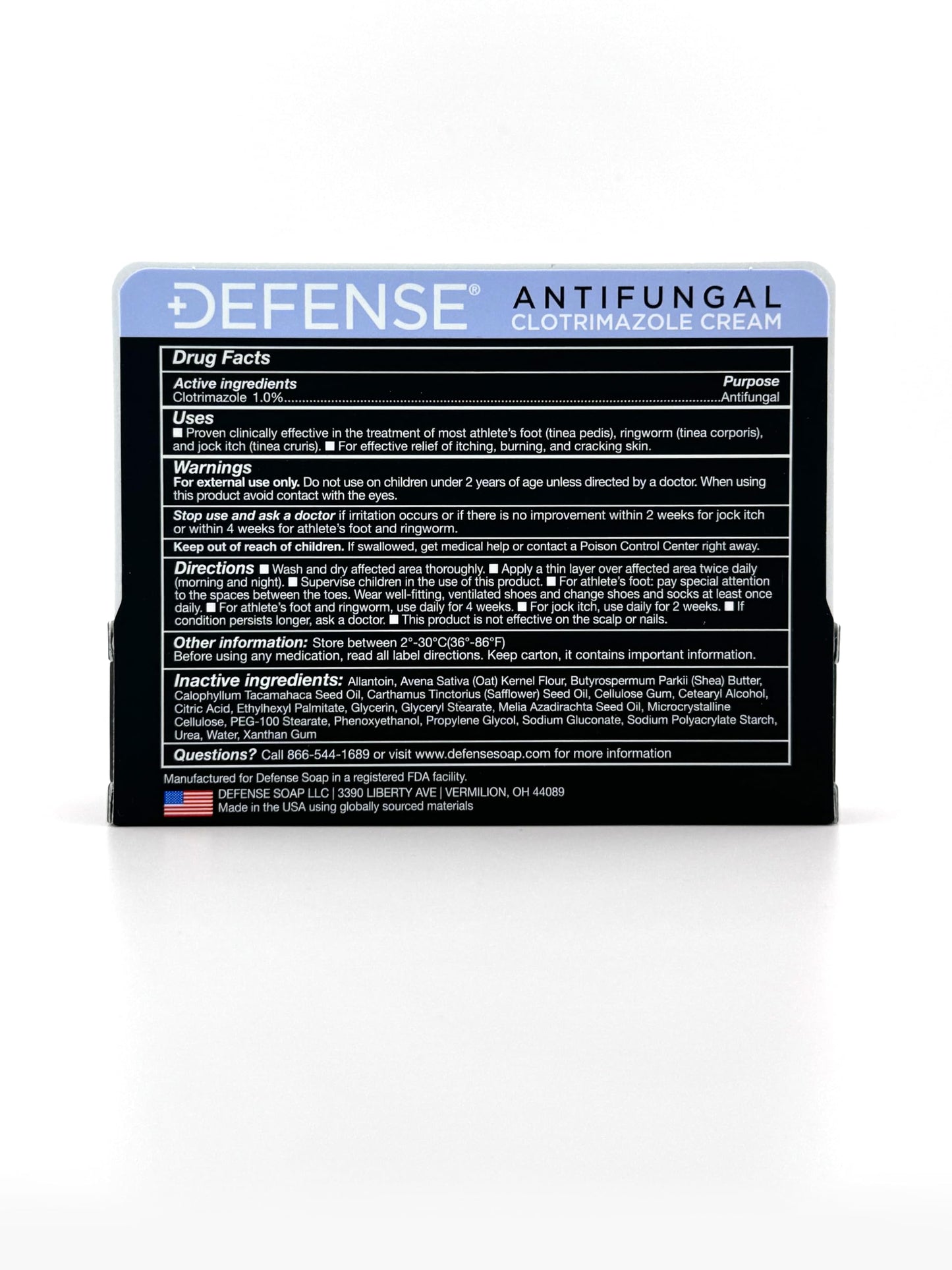 Defense Clotrimazole Antifungal Cream | Jock Itch, Athlete's Foot, Ringworm Treatment