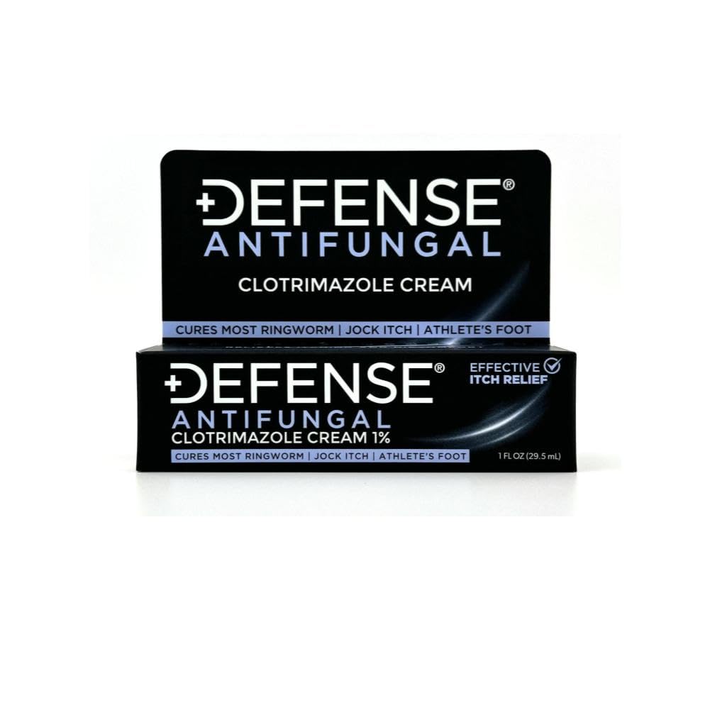 Defense Clotrimazole Antifungal Cream | Jock Itch, Athlete's Foot, Ringworm Treatment