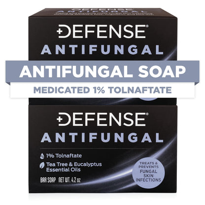 Defense Antifungal Bar Soap 2-Pack | Medicated Tolnaftate for Jock Itch, Ringworm & Athlete's Foot
