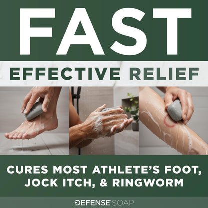 Defense Antifungal Bar Soap | Medicated Tolnaftate for Athlete's Foot, Ringworm & Jock Itch | Defense Soap