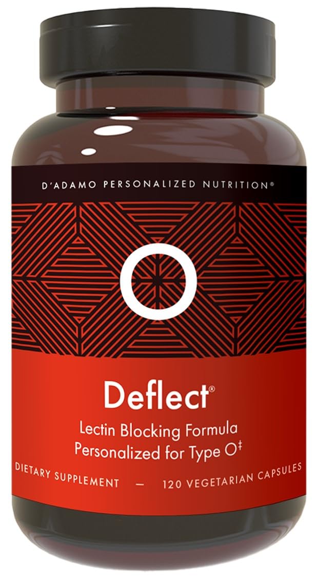 D'Adamo Deflect Lectin Blocker – Blood Type O | 120 Vegetarian Capsules | Made in USA