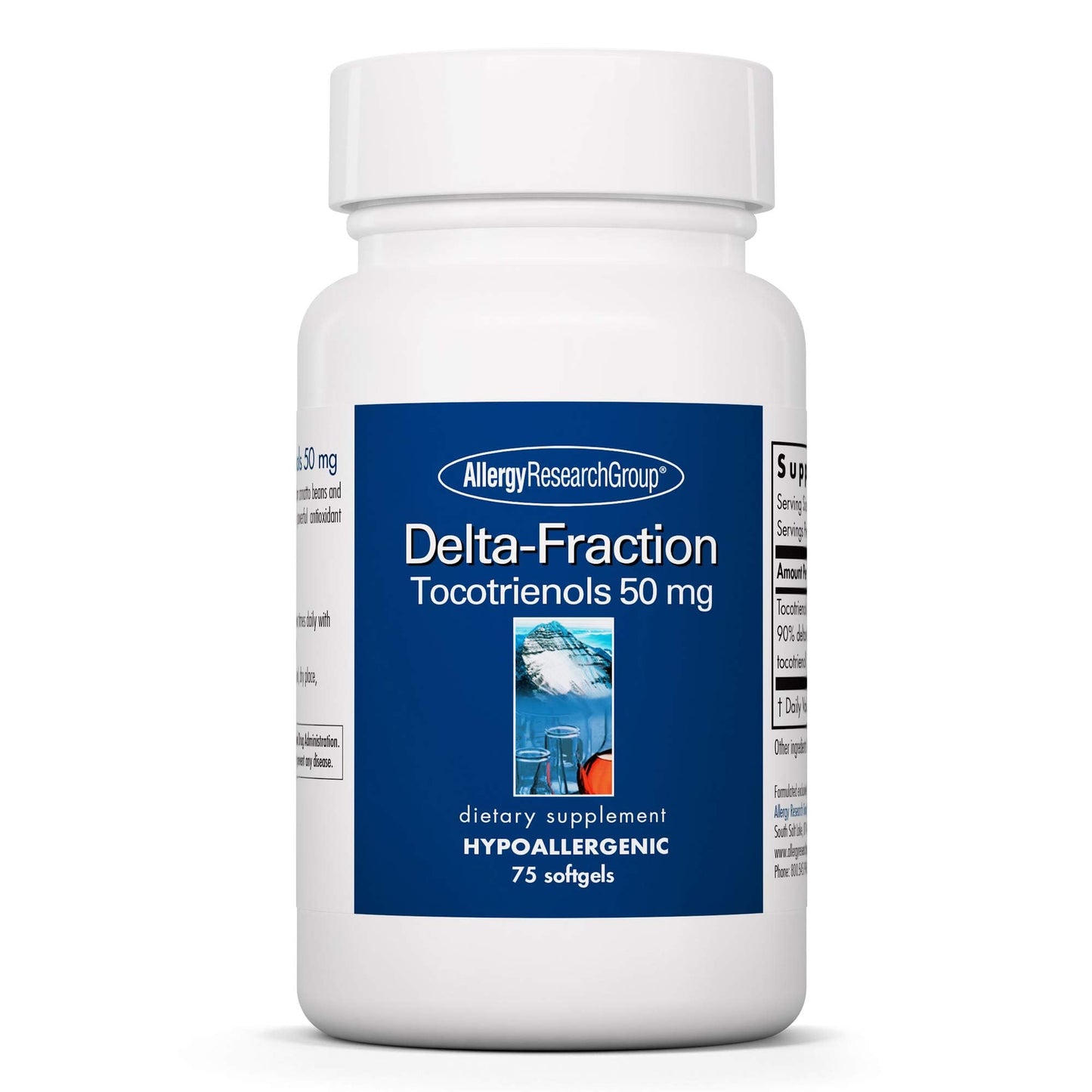 Allergy Research Group Delta-Fraction Tocotrienols Softgels - 75 Count (50 mg Vitamin E, Tocopherol-Free)