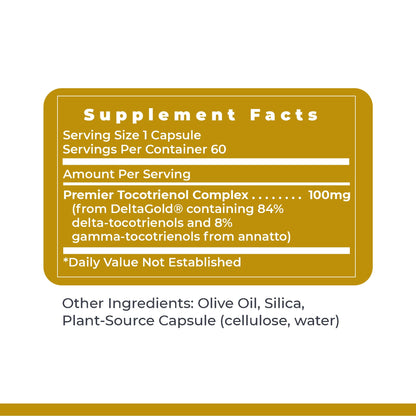 Premier Research Labs Deltanol Tocotrienols – 100 mg Vitamin E per Capsule