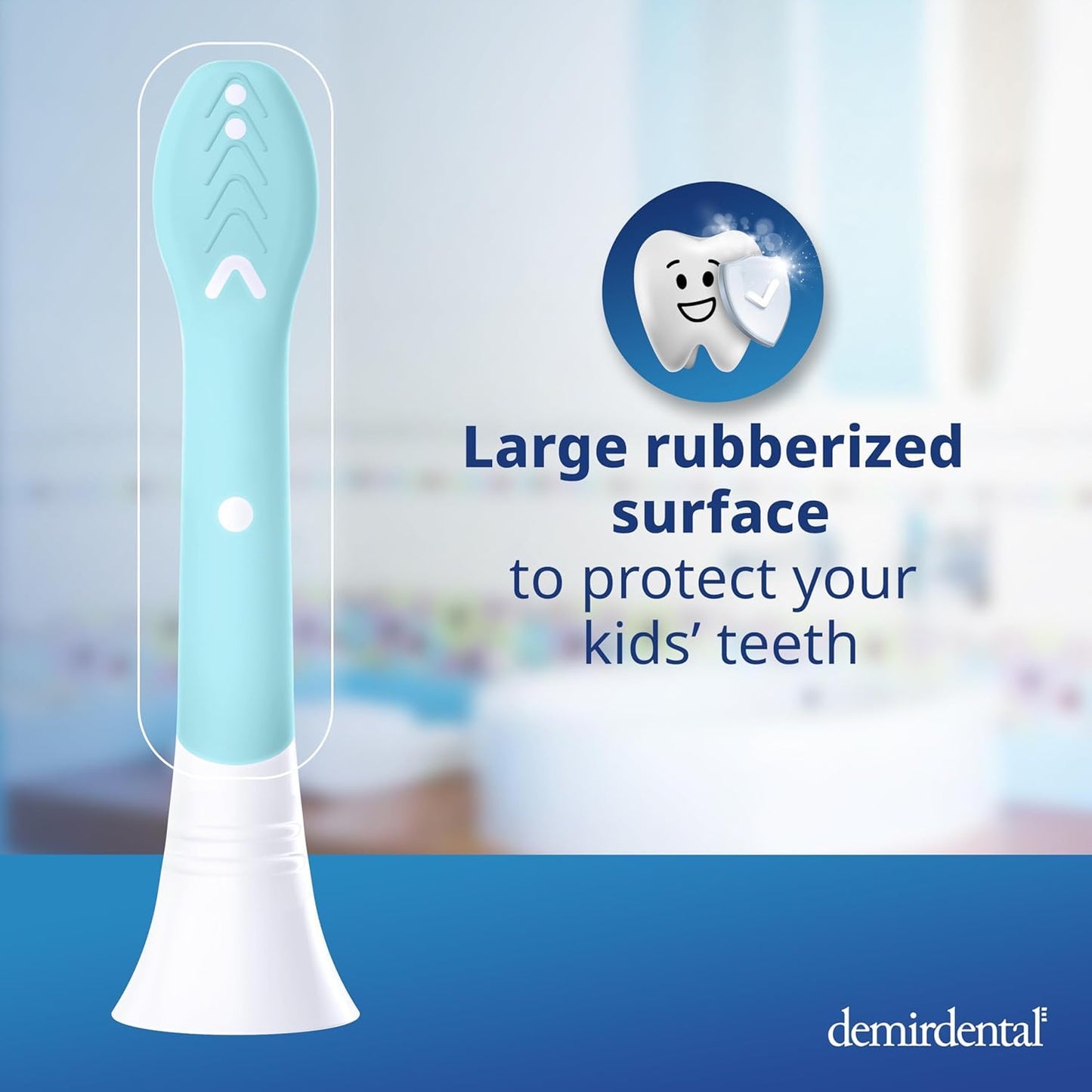 Demirdental Kids Mini Toothbrush Heads for Philips Sonicare Kids – Replacement Heads Mini Sensitive (Ages 3-6) Turquoise