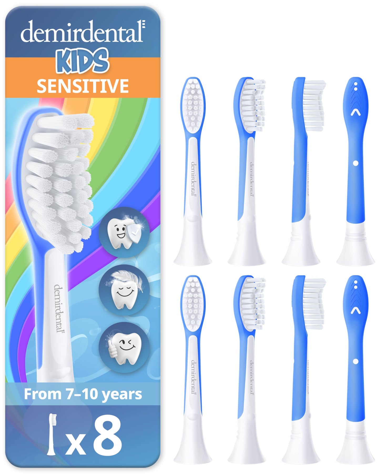 Demirdental Kids Toothbrush Heads for Philips Sonicare Kids (Ages 7-10) – Dark Blue
