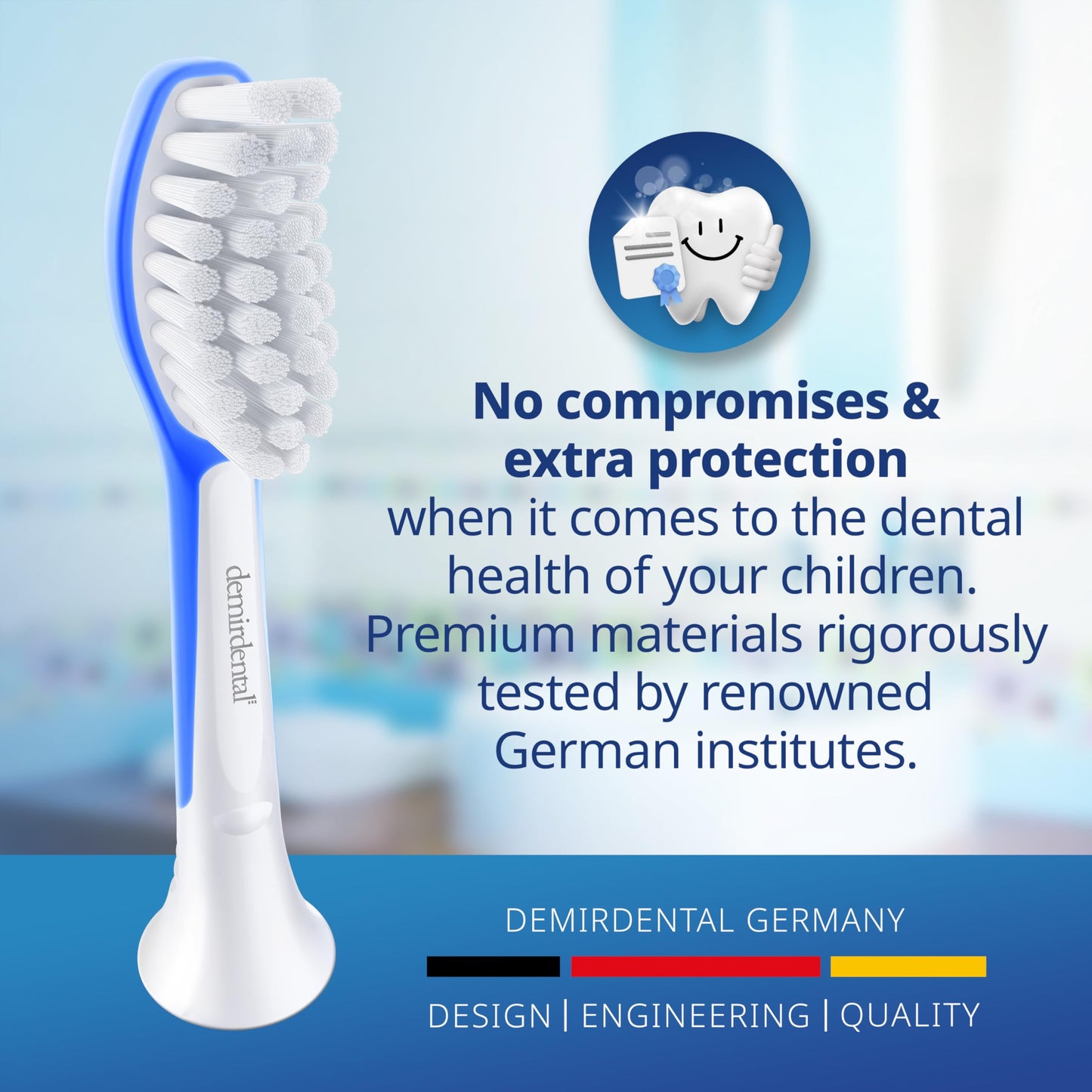Demirdental Kids Toothbrush Heads for Philips Sonicare Kids (Ages 7-10) – Dark Blue