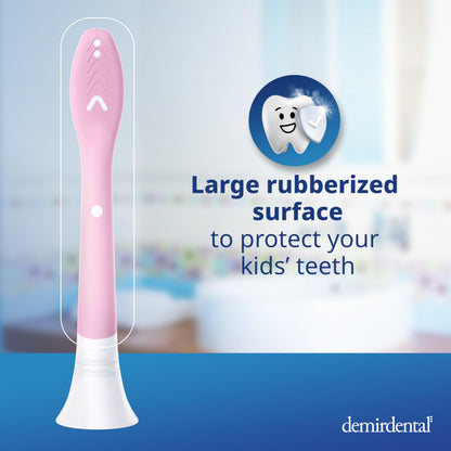 Demirdental Kids Toothbrush Heads for Philips Sonicare Kids - Replacement Heads Sensitive (Ages 7-10) - Pink
