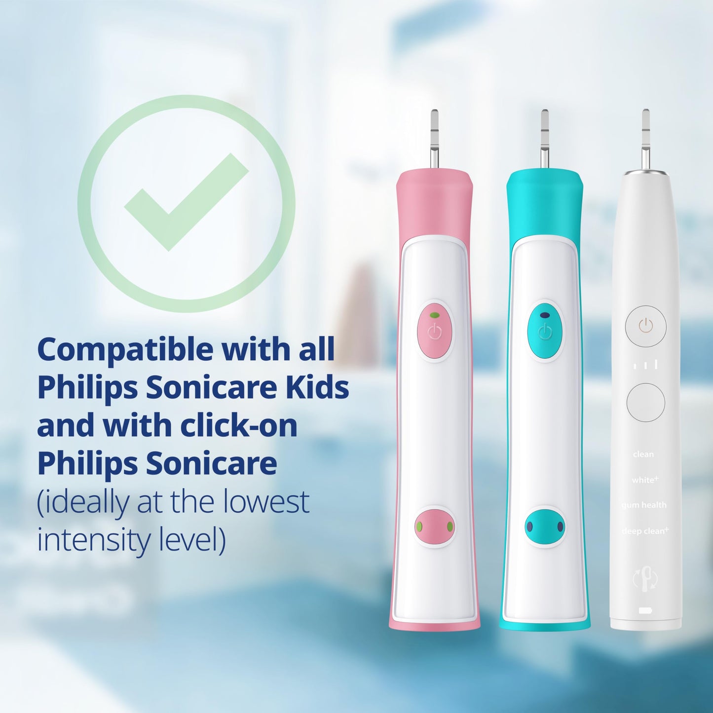 Demirdental Kids Toothbrush Heads for Philips Sonicare Kids – Ages 7-10, Turquoise, HX6048-8 Pack