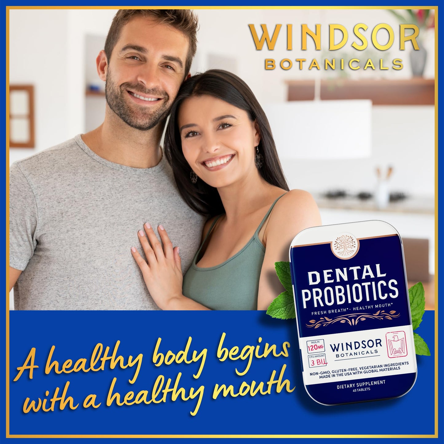 Dental Probiotics for Teeth & Gums – 3B CFU Lactobacillus Tablets (45 Chewables)