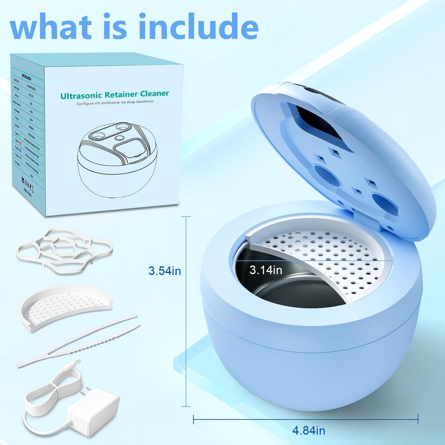 Dental Ultrasonic Retainer Cleaner Machine – 45kHz, 200ML