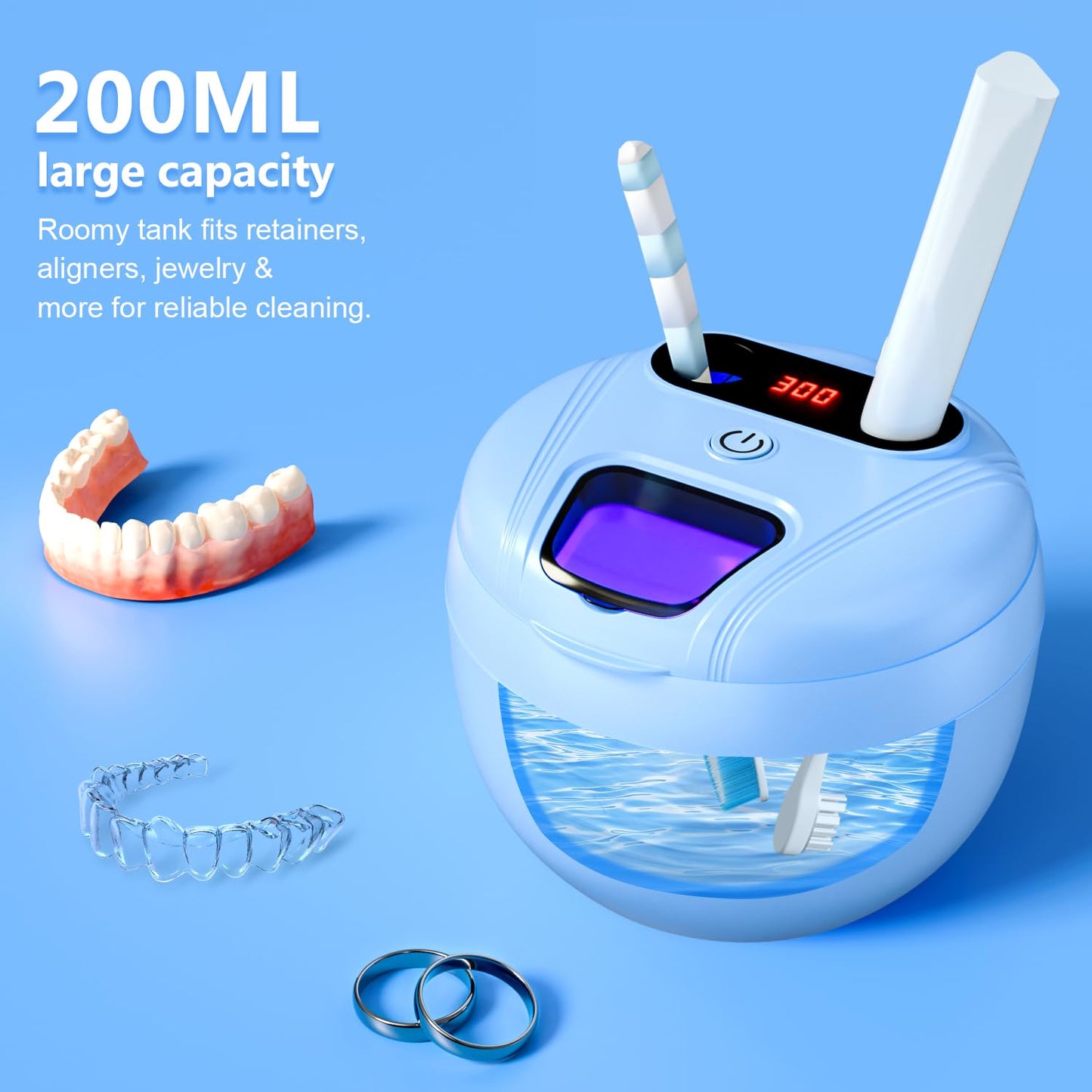 Dental Ultrasonic Retainer Cleaner Machine – 45kHz, 200ML