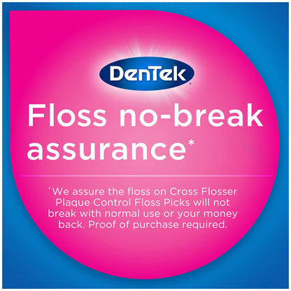 DenTek Cross Flosser Plaque Control Floss Picks – X-Shaped Floss, 75 Count (3 Pack)
