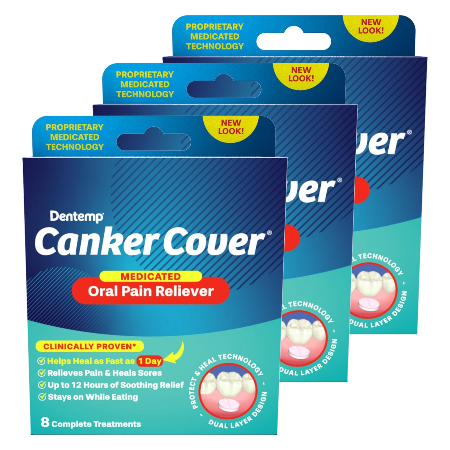 Dentemp Canker Cover – Canker Sore Pain Relief Tablets (24 Count)