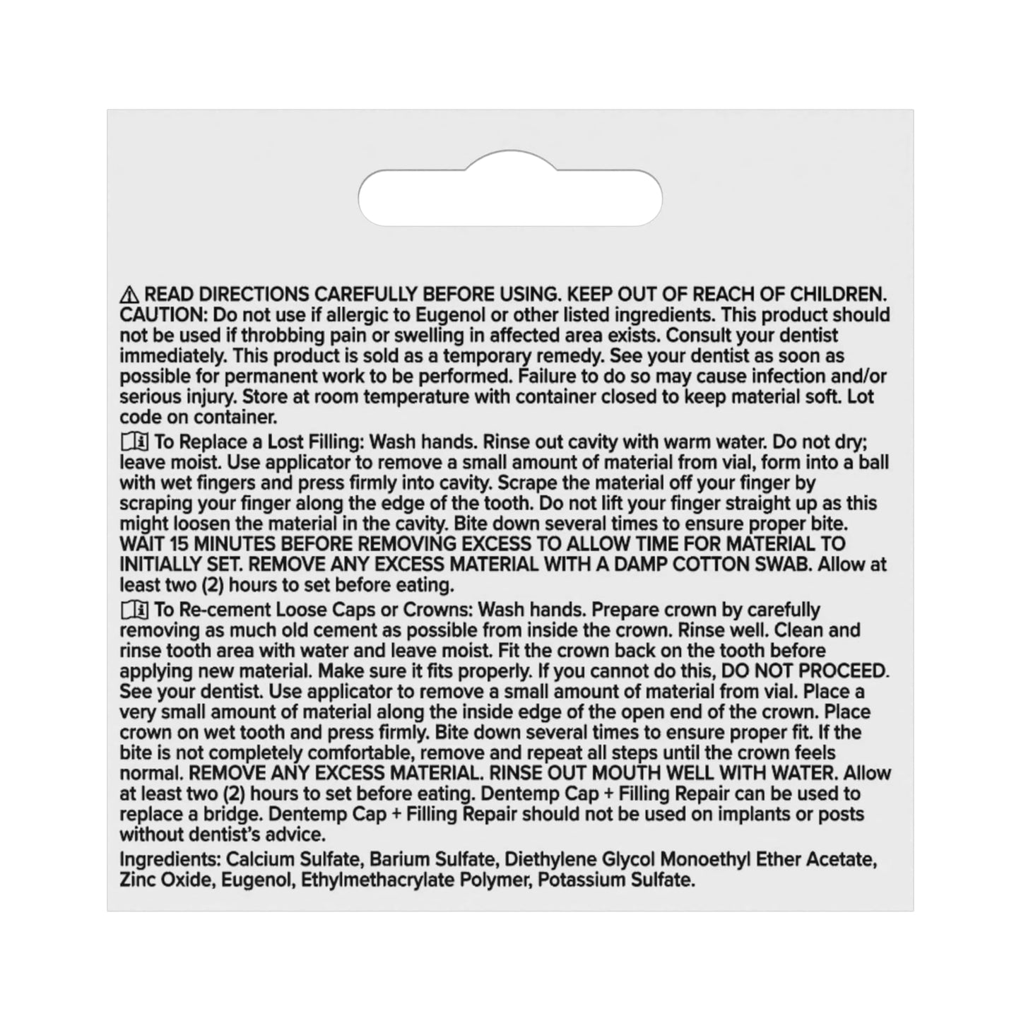 Dentemp Maximum Strength Lost Filling & Loose Cap Repair Kit – Instant Pain Relief
