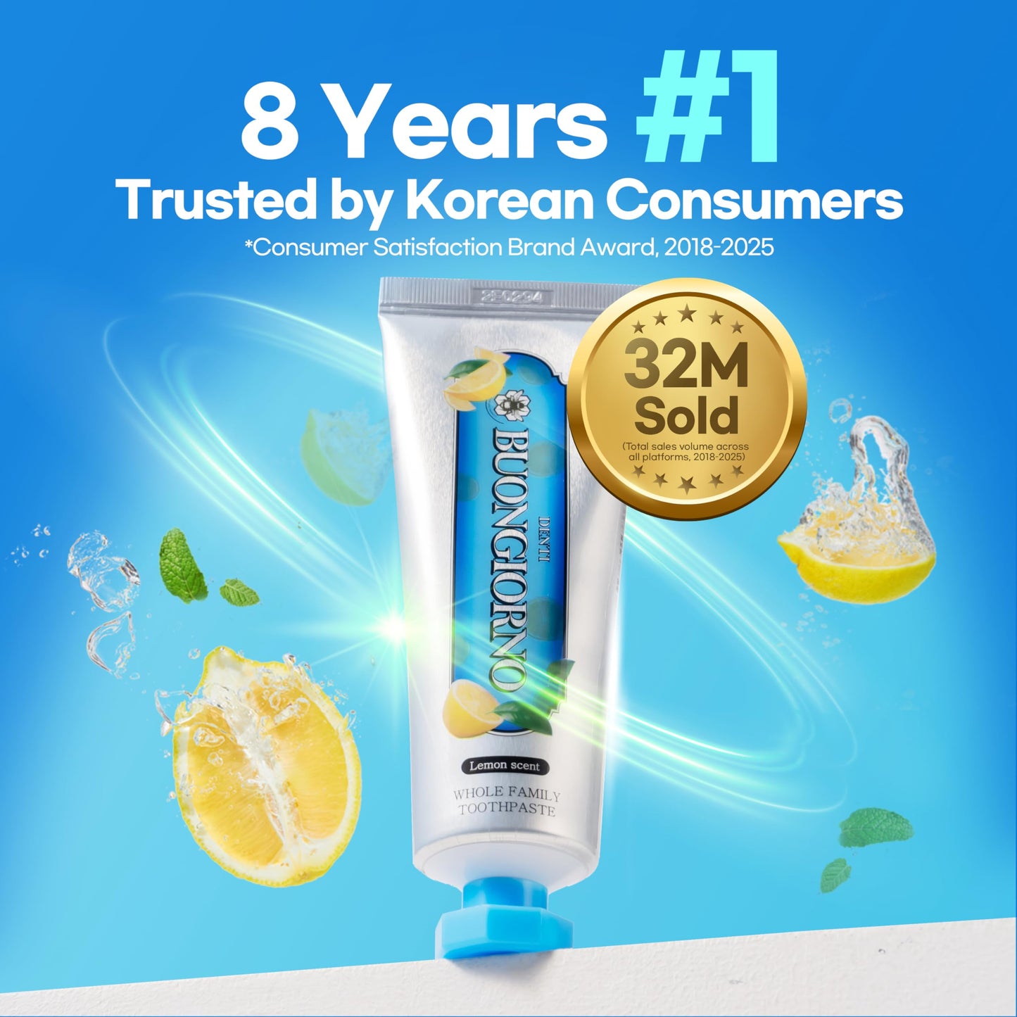 DENTI BUONGIORNO Plaque Care Toothpaste – Lemon Mint | Natural Fluoride