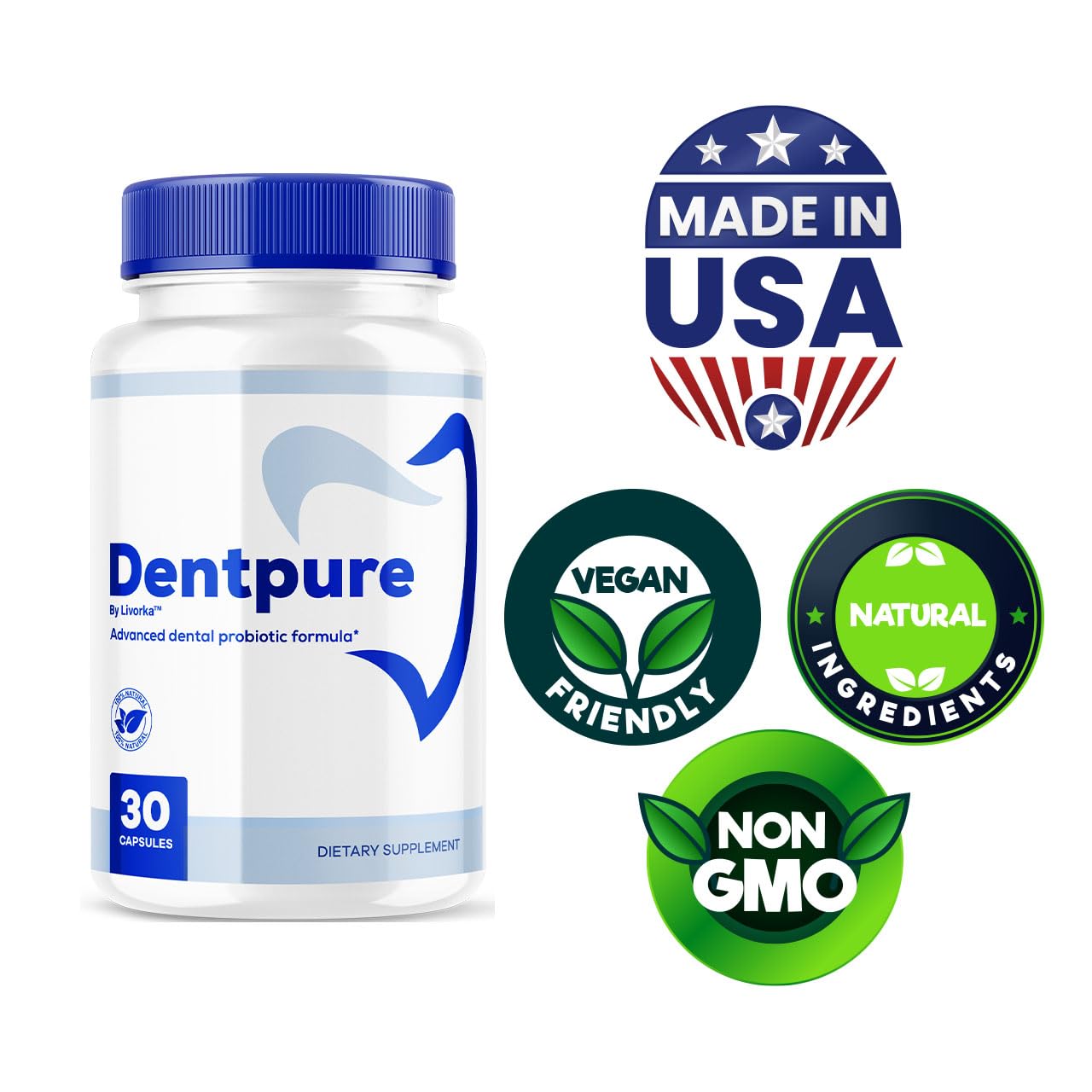 (3 Pack) Dentpure Probiotics – Official Dentpure Capsules for Healthy Teeth & Gums (90 Capsules, 3 Months)