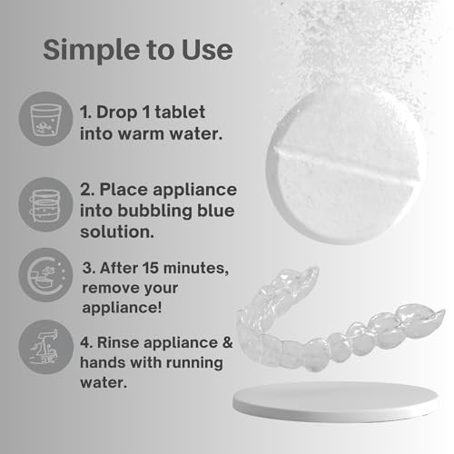DENTRA DENTAL 120-Count Retainer Cleaner Tablets - Mint for Aligners & Mouth Guards