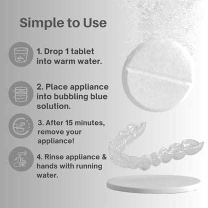 DENTRA DENTAL 120-Count Retainer Cleaner Tablets - Mint for Aligners & Mouth Guards