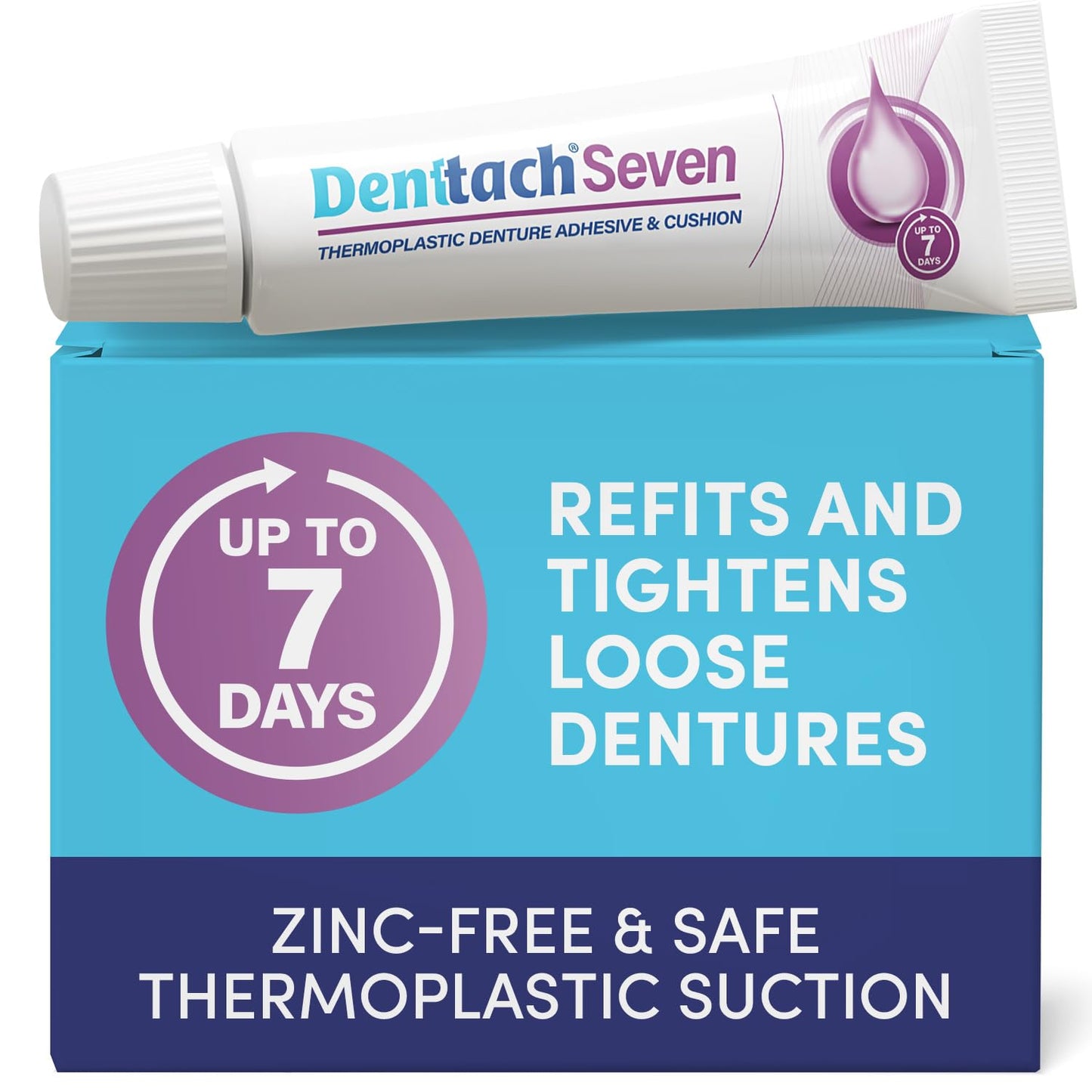 Denttach Seven Denture Adhesive - 7 Days Hold, Zinc-Free