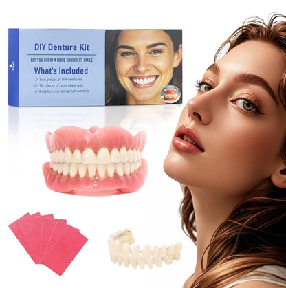 DIY Denture Kit - Complete Upper & Lower Teeth for Home Smile Makeover AA03