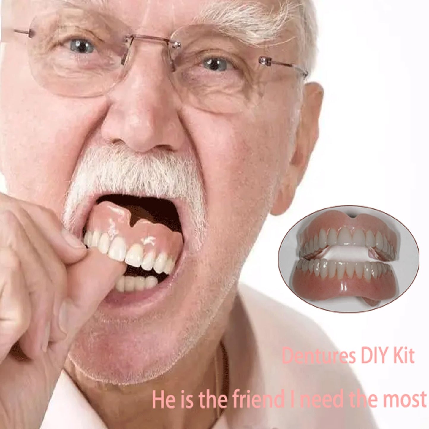 Denture Do It Yourself Full Set - Top & Bottom Dentures, Partial & Full Dentures DIY Kit | Create Your Perfect Smile at Home