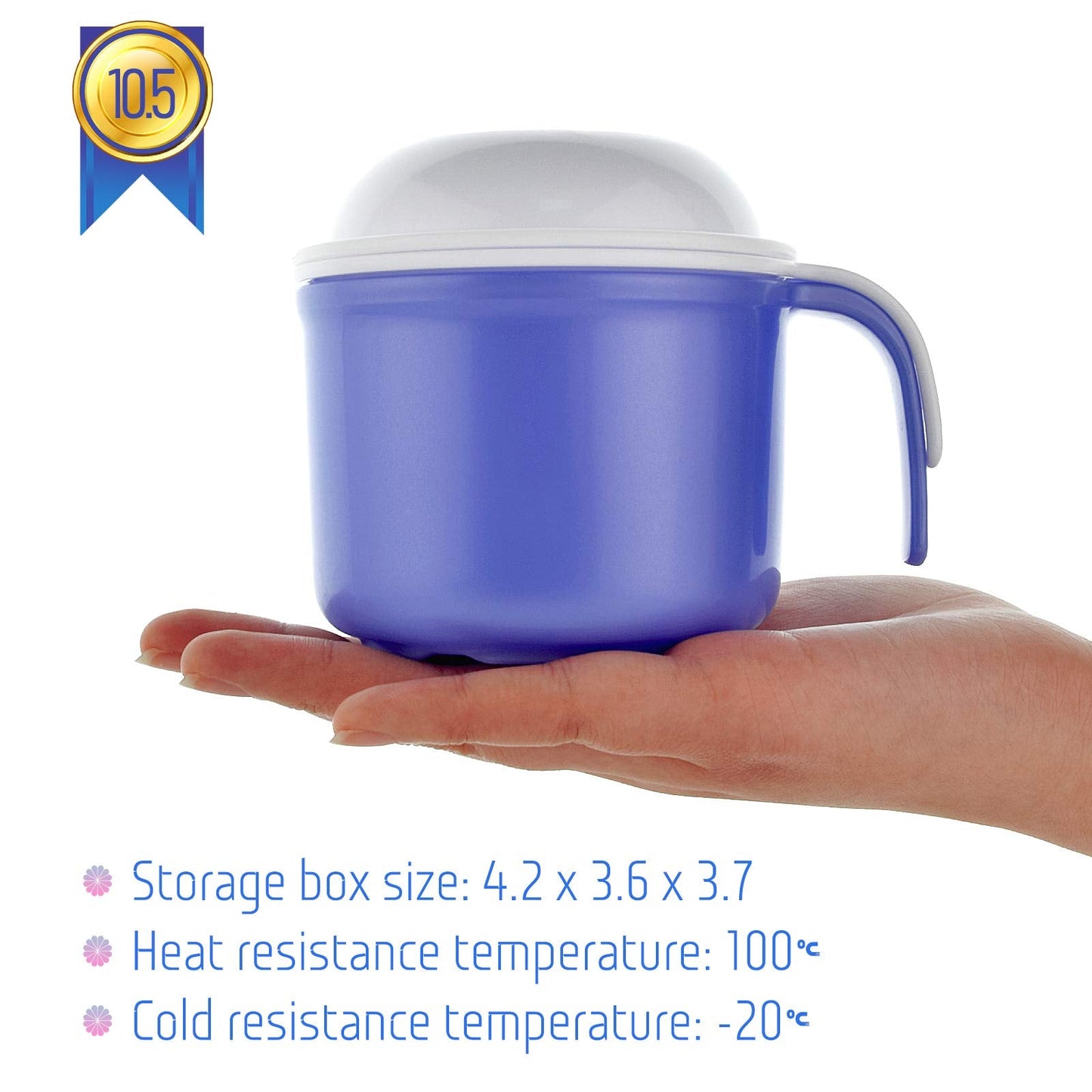 Large Denture Bath Cup with Lid & Filter – 10.6 oz (300 ml) Denture Soaking Box