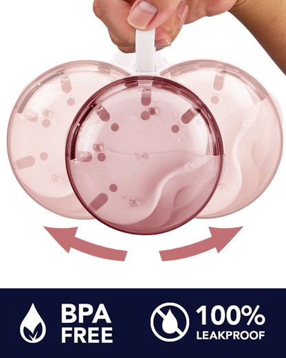Pink No-Leak Denture Case | Travel-Friendly Denture Bath Box with Strainer & Magnetic Mirror