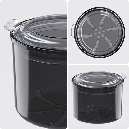 Black Denture Case – Bath Cup with Brush for Dentures, Retainers & Mouth Guards