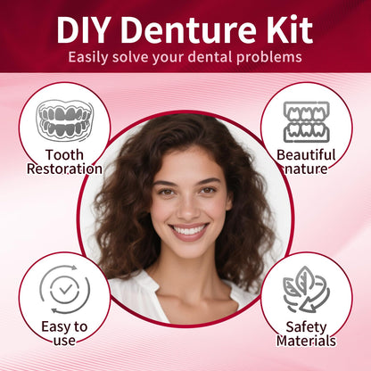 Dentures DIY Kit: Full Top & Bottom Teeth for At-Home Smile - Universal Fit