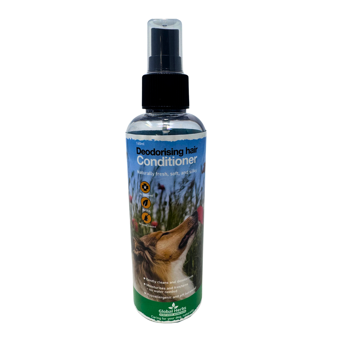 Canine Deodorizer and hair conditioning spray 160ml - Global Herbs  - Canine