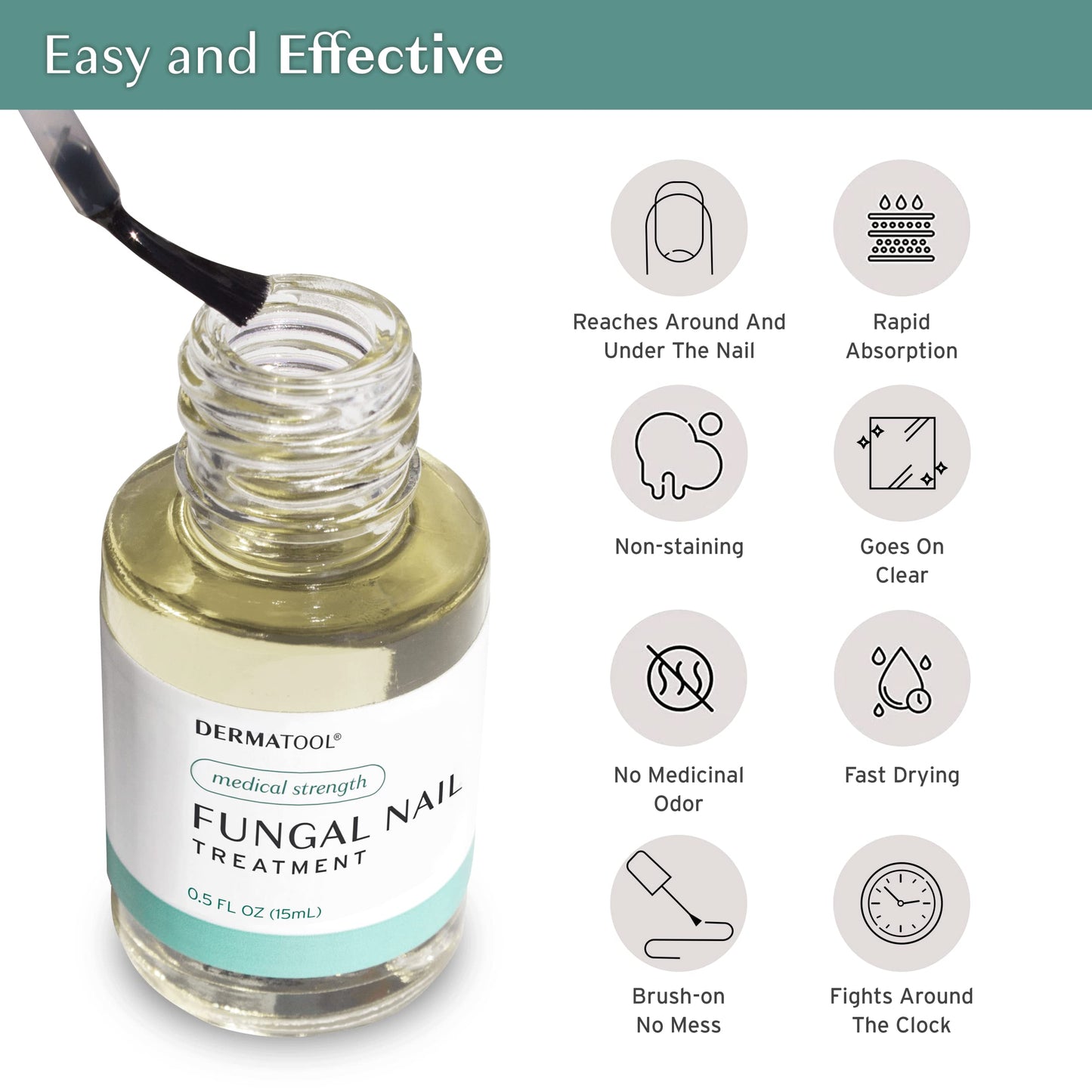 DERMATOOL Extra Strength Toenail Fungus Treatment – Clinically Proven Antifungal Nail Solution